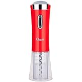 OzeriNouveauxElectricWineOpenerwithRemovableFreeFoilCutter,StylishRed