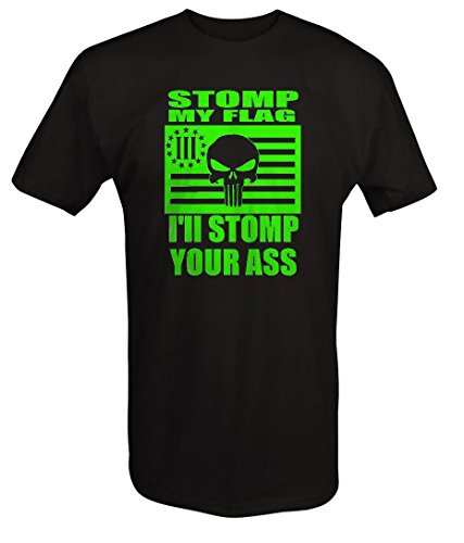 LIME - STOMP My Flag Your Ass American Punisher 3% Biker T Shirt