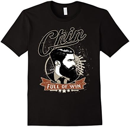 Men's "Chin Full of Win" Funny T-Shirt Medium Black