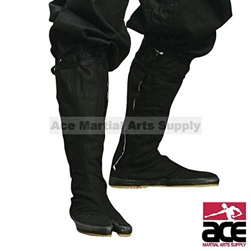 Ninja Tabi High Top Boots Black Jikatabi (Outdoor Tabi) with Free Tabi Socks ($6 value)