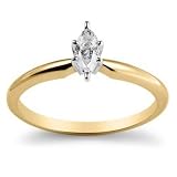 14k Yellow Gold Marquise Diamond Solitaire Engagement Ring (1/4 ct, J-K Color, I3 Clarity)