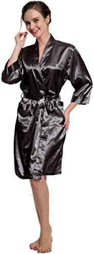 Windfield Bridal Robe Bridesmaids Short Satin Robe