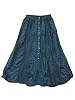Vintage Skirt- Boho Gypsy Blue Rayon Embroidered Cotton Long Skirt