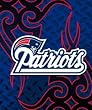 New England Patriots 50"x60" Tattoo Style Royal Plush Raschel Throw Blanket - Football Sports Merchandise