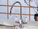 Franke Triflow Series TFC380 Corithian Triple Lever Gooseneck Faucet with Built-In Filtration System: Satin Nickel