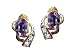 1.02 cttw Lab Created Alexandrite and Genuine Diamond Earring - 14kt Yellow Gold
