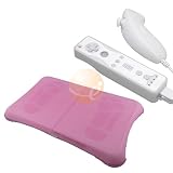 Pink Silicone Case for Nintendo Wii Fit Balance Board + Skin Case for Wii Remote Control / Controller & Nunchuk (Clear White / Solid White)