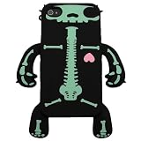 YETTIDE iPhone4S/4 完全対応 Character Sillicone Skin - Skeleton Suit, Black キャラクター・シリコンスキン スケルトンスーツ, ブラック YET-SF-01