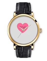 SPRAWL Aanalog Fashion Series Gold Ladies Watches of Genuine Black Leather Strap,Unique Wrist Watch for Women Girls Designed with my heart