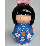 Japanese Doll Money Box - Blue