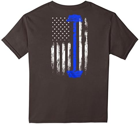 Kids Barbell America Flag T-Shirt 6 Asphalt