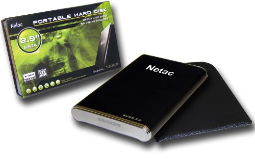 Netac 320GB External Hard Drive, 2.5 inch, USB 2.0 - Black