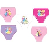 Childrens/Kids Girls 100% Cotton Disney Princess Underwear Briefs (Pack of 5)