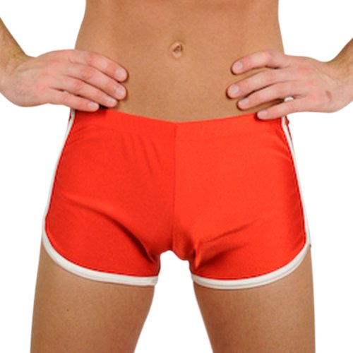 Men's New Red Retro Fitness Hot / Workout Gym Short By Gary Majdell Sport Size Large