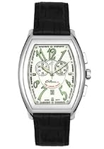 Elini Midsize New Yorker Grand Collection Chronograph Black Leather Watch #WH12535ABK