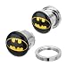 Search : Surgical Steel Batman Logo Externally Threaded Screw Fit Plug - 0G - Sold as A Pair