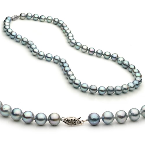 14k White Gold 7.5-8mm 18 Inch