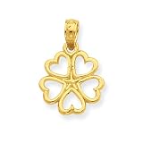 14k Five Heart Circle Pendant
