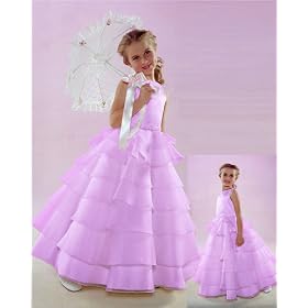 NWT Brand New Flower Girl Lilac Wedding Layers Dress