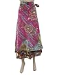 Long Skirt for Womens Pink Brown Printed Wrap Around Skirts