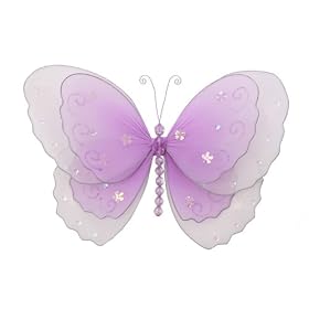 Purple Multi-Layered Butterfly nylon hanging ceiling wall baby nursery room wedding décor