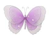 10 Purple Multi-Layered Butterfly nylon hanging ceiling wall baby nursery room wedding decor decoration