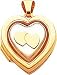 14K Gold Mother of Pearl Heart Locket Jewelry New