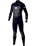 Body Glove Mens 4/3mm Fusion Neo Zip Fullsuit Wetsuit, Black, Large
