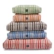 Striped Rectangular Organic Hemp Pet Bed: Brown (Large)