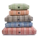 Striped Rectangular Organic Hemp Pet Bed: Brown (Large)