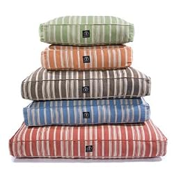 Striped Rectangular Organic Hemp Pet Bed: Brown (Large)