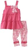 Babytogs Baby-girls Newborn Carmine Rose Tiered Knit Tunic Zebra Print Capri Legging