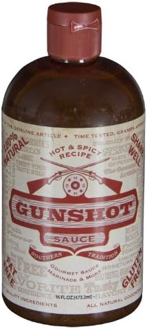 Gunshot, Sauce Hot & Spicy Recipe 16oz (6 pack)
