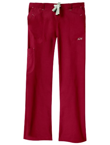 Iguana Med 'Med Flex II Sporty Cargo Pant' Scrub Bottoms Merlot w/ Celery trim X-Small