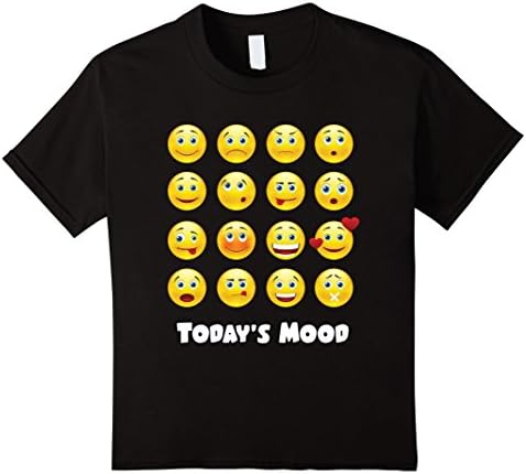 Emoticons Emoji Today's Mood Funny 3D T-Shirt - Kids 12 - Black