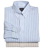 Wrinkle Resistant Long Sleeve Linen Dobby Stripe Patterned Sportshirt