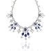Estate Sterling Silver .925 Simulated Diamond &Tanzanite cz Stone WaterFall Necklace