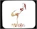 Decorated Mouse Pad with crane, brown, heron, standing, bird