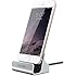iPhone Dock with Lightning Cable Connector, Spinido&reg; Charge and Sync Stand for Desk Compatible With iPhone SE/6S plus/5/5s (Updated version supports cases 0mm-2mm),(Silver)