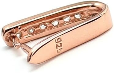 S925 Rhinestone Sterling Silver Pendant Clasp Pinch Clip Bail Jewelry Connectors Findings 2.5x12.5mm