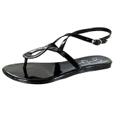 JESSICA SIMPSON Marqui Womens Flats Metallic Thongs Strappy Ankle Strap Sandals Shoes Gold