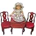 Mahagony Stained Drop Leaf Table with 2 Queen Ann Chairs - Scaled to Fit American Girl Dolls!