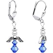 Handmade September Birthstone Angel Silver Plated Earrings MADE WITH SWAROVSKI ELEMENTS