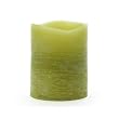 Premium 4-in Distressed Scented Flameless Triple LED Flicker Candle - Limegrass & Cypress Scent