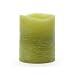 Premium 4-in Distressed Scented Flameless Triple LED Flicker Candle - Limegrass & Cypress Scent