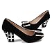 Brand New Fashion Bow Womens Pump Thick Mid Heels Shoes