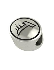 Towson University Collegiate Bead Fits Most Pandora Style Bracelets Including Pandora, Chamilia, Biagi, Zable, Troll and More. High Quality Bead