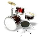 Austin Bazaar Junior Drum Set with Drum Sticks, Drum Pedal and Cymbal (Seat sold Separately) - Black