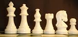 ChessCentral's Champion Weighted Plastic Chess Set - Black and Ivory with Green Board and Storage Container