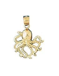 Dazzlers Solid 14k Gold Octopus Charm Pendant Available in three colors from jewelsberry (weights: 1.9 grams only)